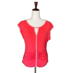 Vince Camuto Sleeveless Knit Rushed Blouse. Orange Size Large #1351